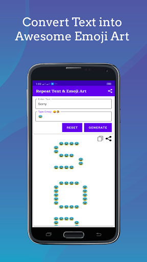 Android application Emoji Art maker Text Repeater screenshort