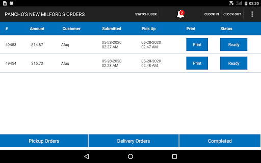 Sky Ordering Manager Screen 3