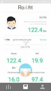 Rolli-Fit Smart Body Fat Scale, Digital Bathroom Weight Scale - High  Precision Measurements Sync with Fitbit, Apple Health and Google Fit,  Tracks 8