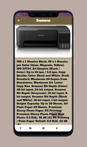 Android application Epson L3100 L Series Guide screenshort