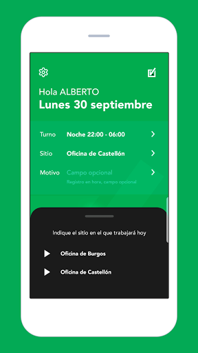 CheckingPlan Fichajes Screen 2