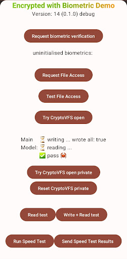 Encrypted with Biometric Demo Screen 2