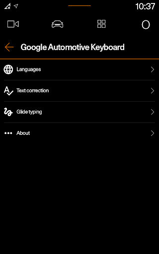 Screenshot of Google Automotive Keyboard