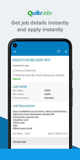 Android application Quikr Jobs Search & Career App screenshort