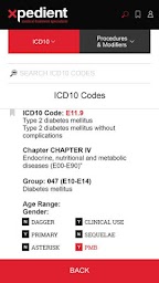 xpedient ICD10 code search