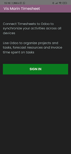 Android application Vis Timesheet screenshort