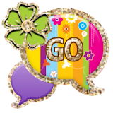 GO SMS - Rainbow Flower Gold icon