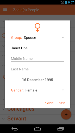 Family horoscope Screen 2
