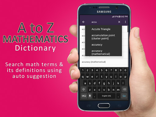 Mathematics Dictionary Screen 3