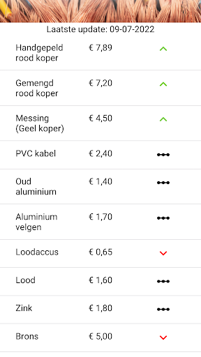 Android application WHD Kabel en metaalrecycling screenshort