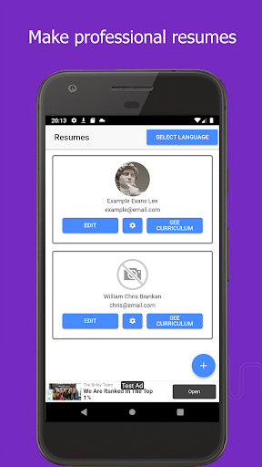 Android application Resume Builder PDF, CV maker screenshort