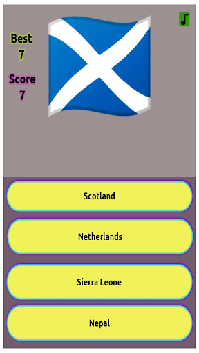 Android application Fast Flag Learning screenshort