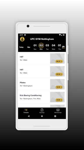Android application UFC GYM UK screenshort