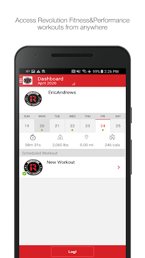 Android application Revolution Fitness&Performance screenshort