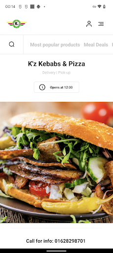 Android application K'z Kebabs & Pizza- Slough screenshort