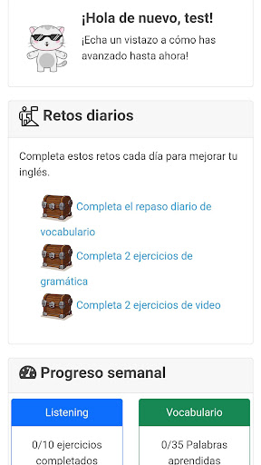 Android application Dominar el inglés screenshort