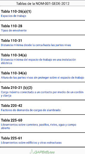 Tablas Lite NOM-001-SEDE-2012 Screen 2
