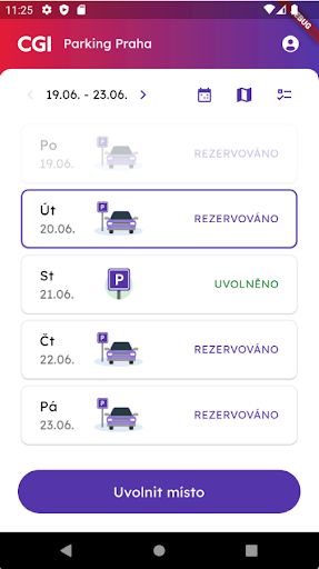 Android application CGI Parking screenshort
