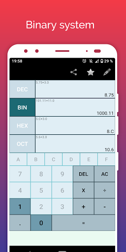 Binary Calculator Hexadecimal to decimal converter 8.0 screenshots 4