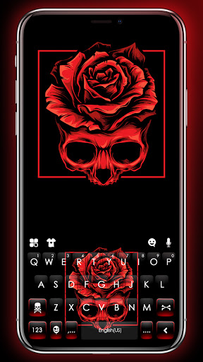Android application Skull Rose Black Keyboard Back screenshort