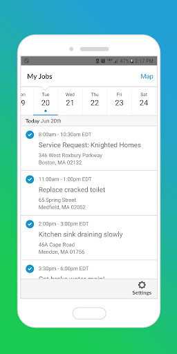Android application Dispatch Field screenshort