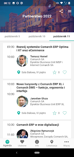 Comarch Events Screen 2