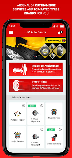 Android application HM Auto Centre screenshort