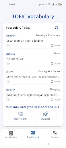 Android application TOEIC Vocabulary screenshort
