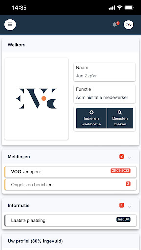 Android application EVA Support screenshort
