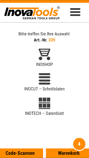 INOQR – Code Reader Screen 2