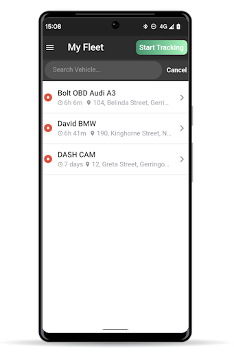 Fleetlog PAT Phone As Tracker Screen 2