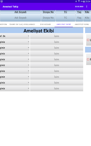 Anestezi Takip Screen 3