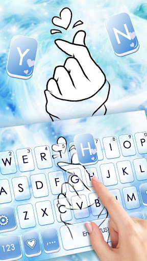 Pastel Blue Love Keyboard Them Screen 2