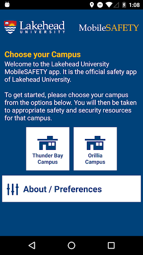 Android application Lakehead Mobile Safety screenshort