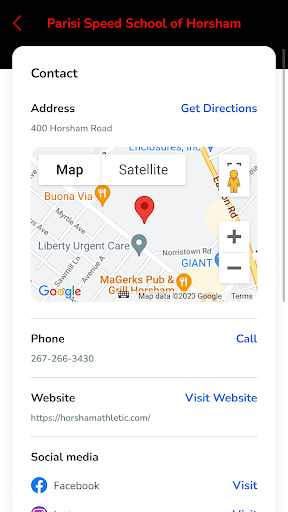 Android application Parisi Speed School of Horsham screenshort