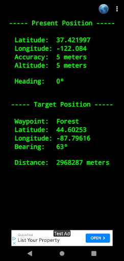Android application Tactical GPS screenshort