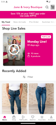 Screenshot of June & Ivory Boutique