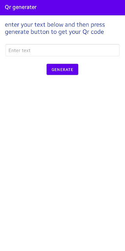Android application Qr genrator screenshort