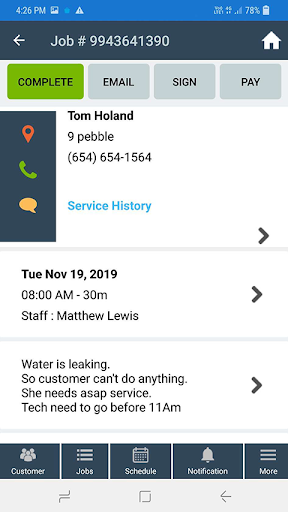 Service Works Pro Screen 2