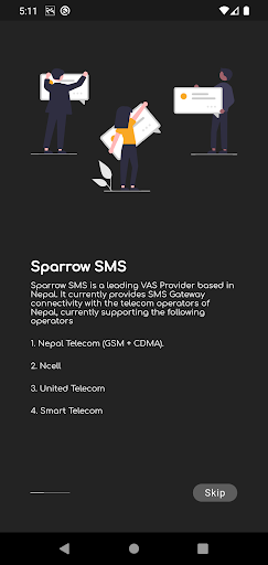 Sparrow sms Screen 2