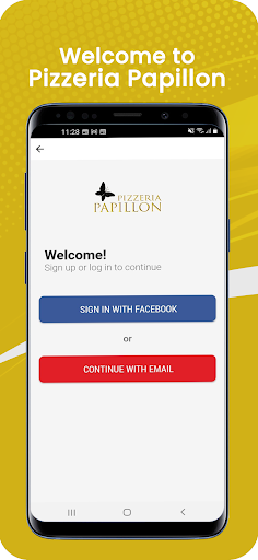Android application Pizzeria Papillon (Sala) screenshort