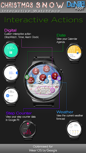 Christmas Snow HD Watch Face Screen 2