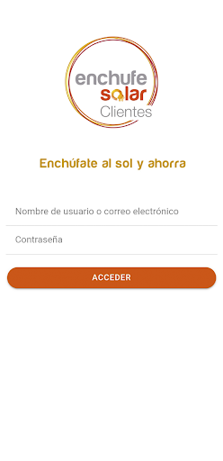 Android application Clientes EnchufeSolar screenshort