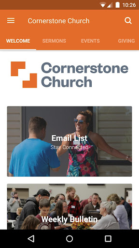 Android application Cornerstone Church screenshort