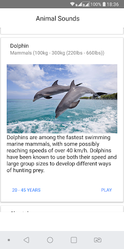 Android application Animal Sounds screenshort