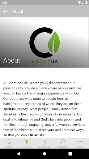 Android application Christian Life Center - clc.tv screenshort