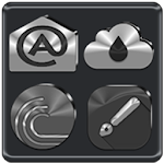 Cover Image of Download Black, Silver & Grey Icon Pack 9.6 APK