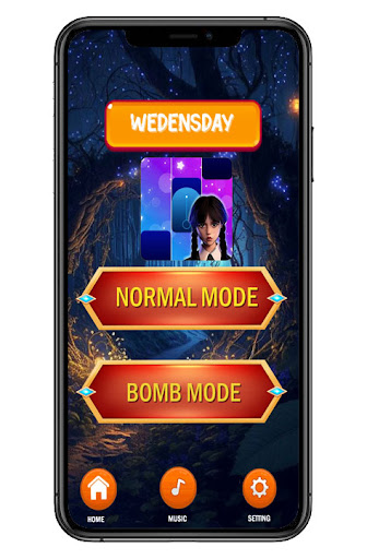 Android application Wednesday Addams Piano Tiles screenshort