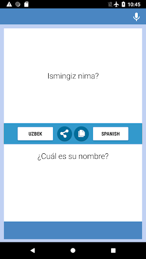 Android application O'zbek - Ispan Tarjimon screenshort