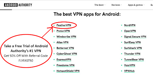 Android application FeatherVPN: A Fast, Secure VPN screenshort